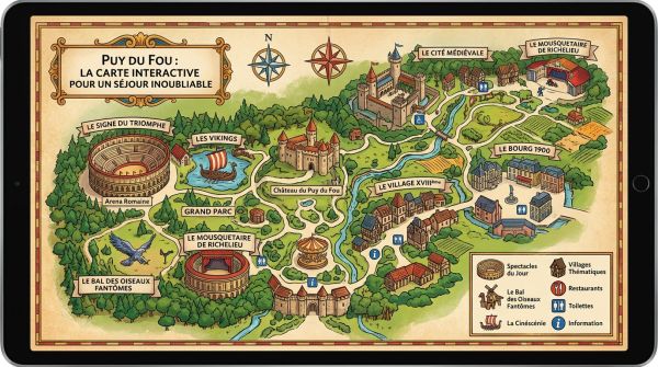 Explorez Puy du Fou : la carte interactive pour un séjour inoubliable